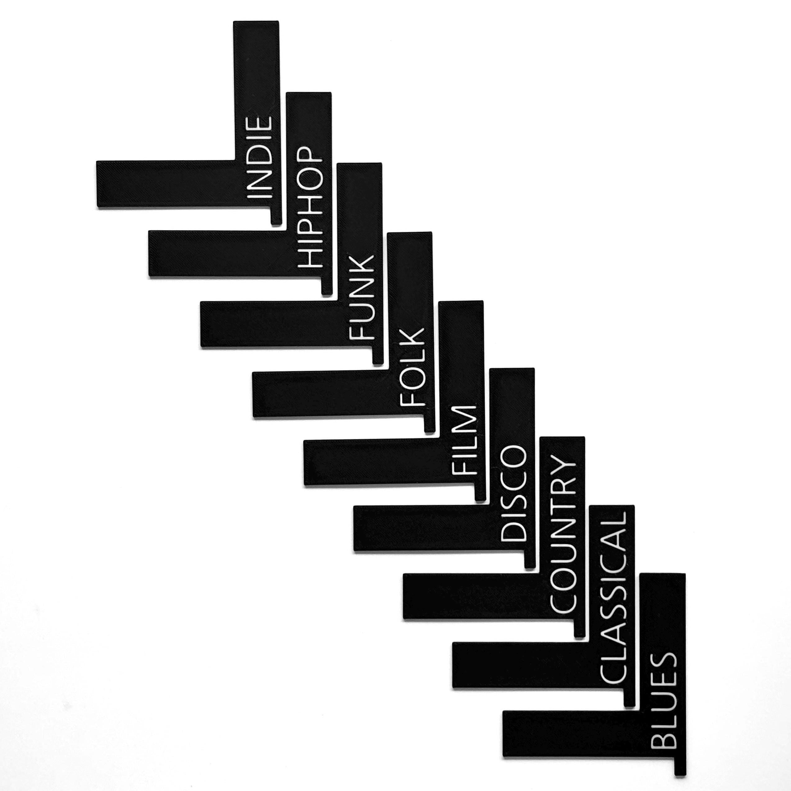 Genre Vinyl Record Dividers – Minimalist “Original” Double-Sided for LP, CD Storage