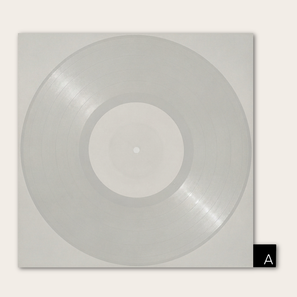 View of flat bottom A-Z Classic divider on a blank gray album for scale