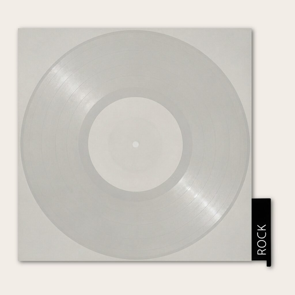 Scale comparison showing Classic EdgeSet Genre divider height relative to a standard LP album sleeve