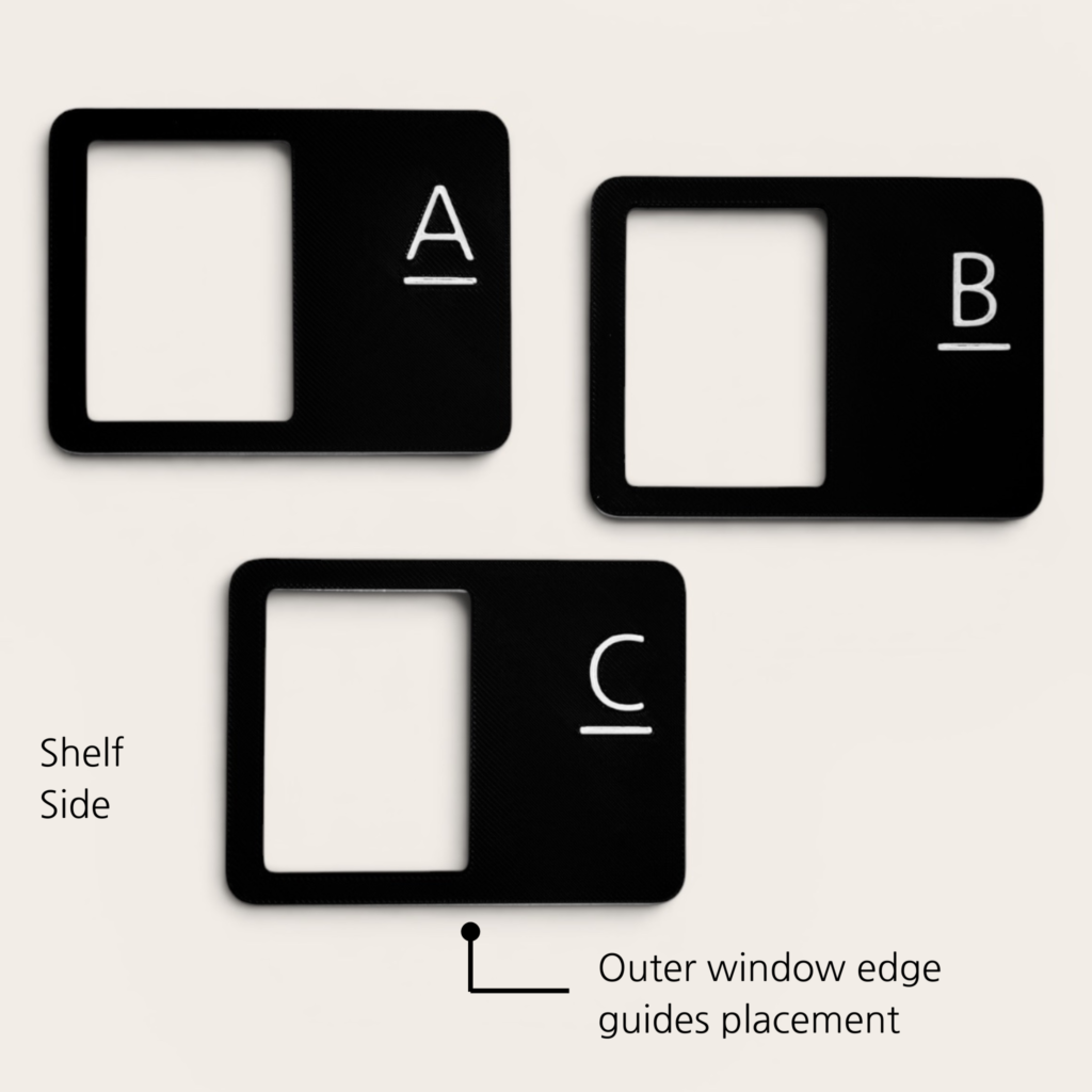 Modern minimalist feature graphic showing divider specs and benefits