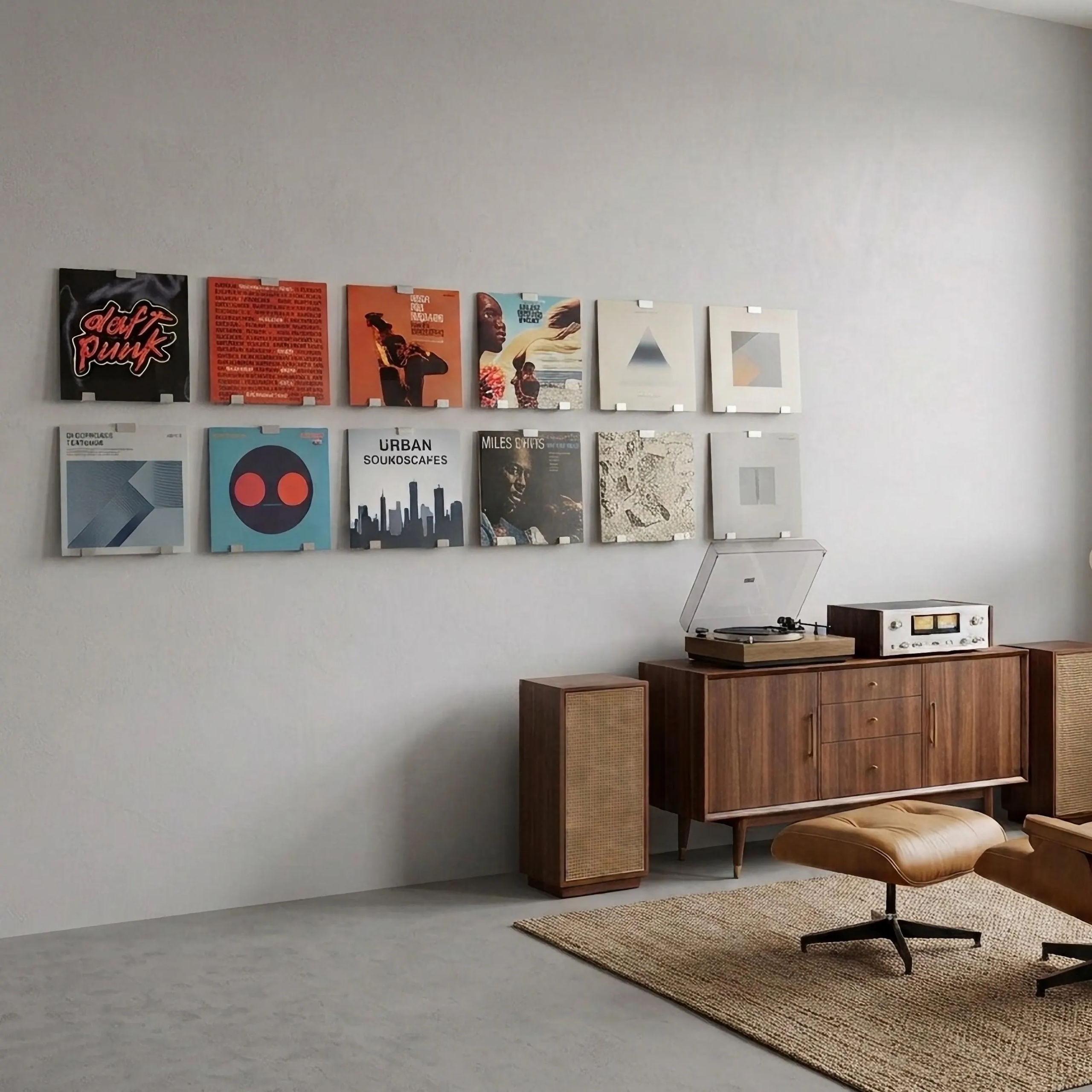 final_gem Vinyl Record Wall Mounts – Floating LP Display System (No Nails, No Damage) - Image 1