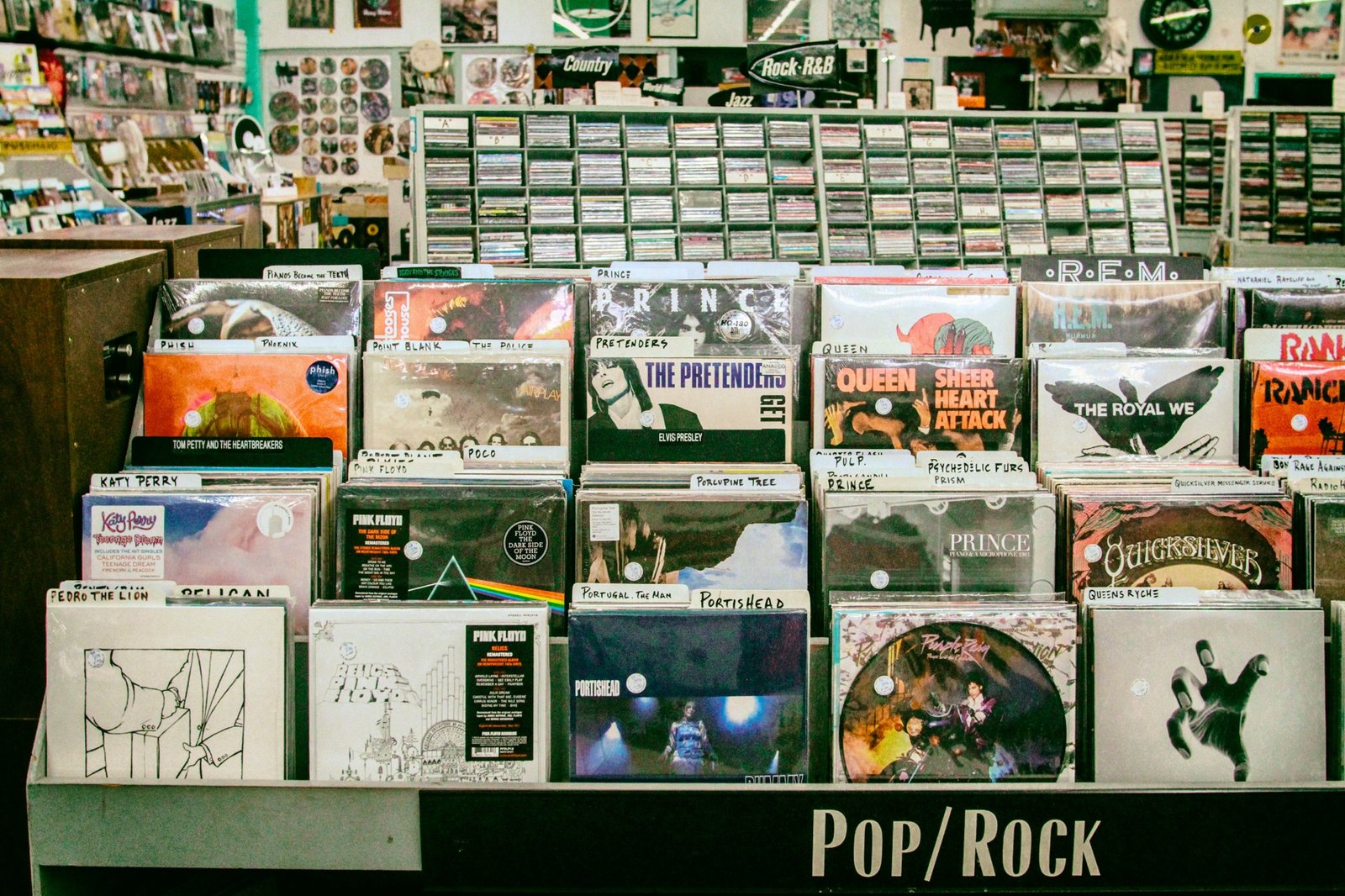 Record store flip bin