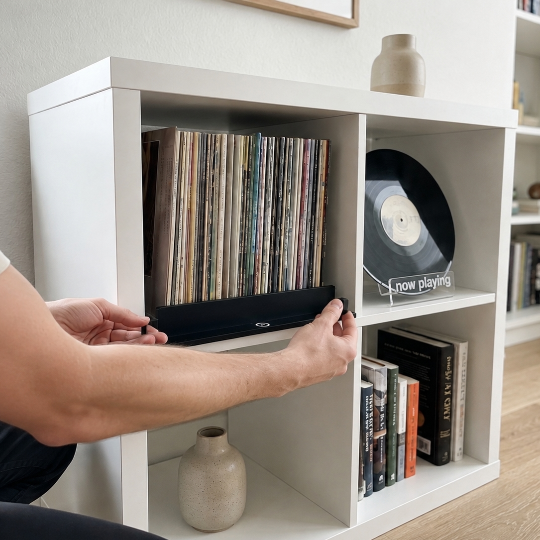 how-to-final-square Vinyl Record Set Back Placement Bar for "EdgeSet" Dividers - Image 1