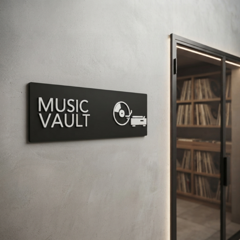 Sign with the words Music Vault