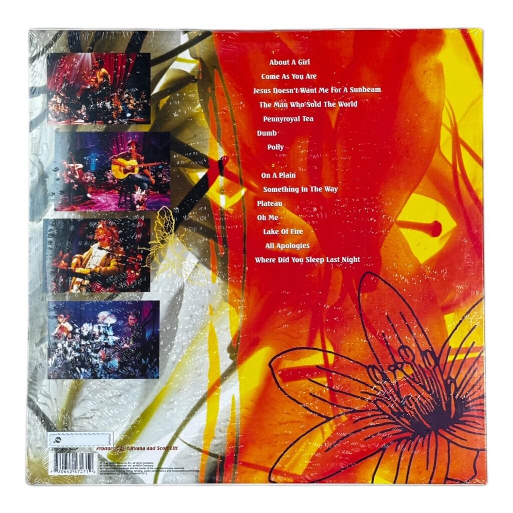Back sleeve of Nirvana Unplugged in New York with track list