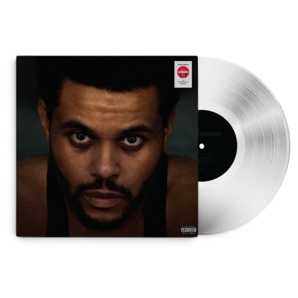 Target exclusive clear vinyl LP record and album cover featuring The Weeknd.