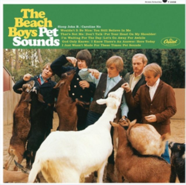 The Beach Boys Pet Sounds album cover featuring the band members feeding goats.