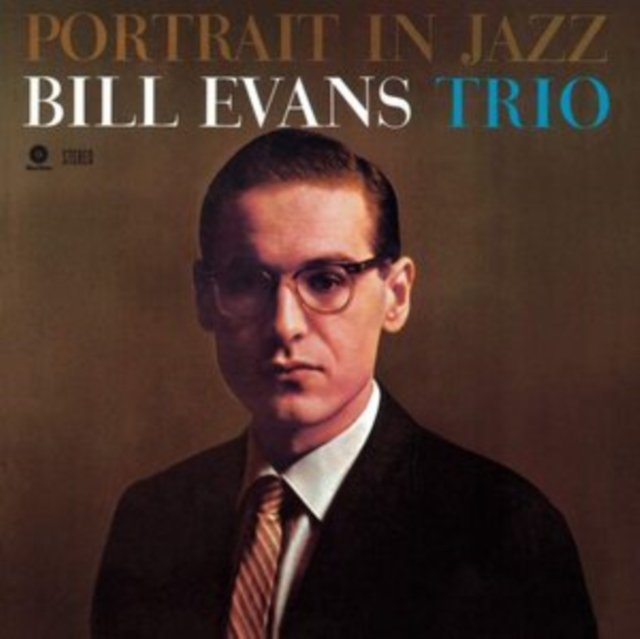 Album cover for Portrait in Jazz by the Bill Evans Trio featuring pianist Bill Evans.