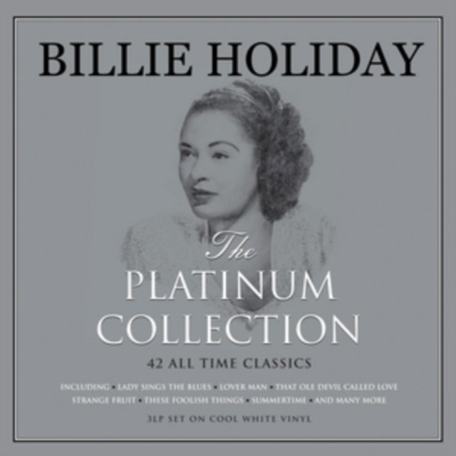 Billie Holiday: The Platinum Collection 3LP cool white vinyl album cover.