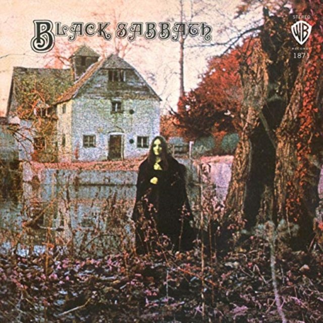 Black Sabbaths 1970 self-titled debut album cover featuring a mysterious cloaked woman.