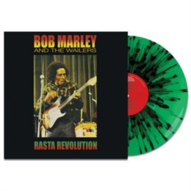 Bob Marley and the Wailers Rasta Revolution album cover and green splatter vinyl record.