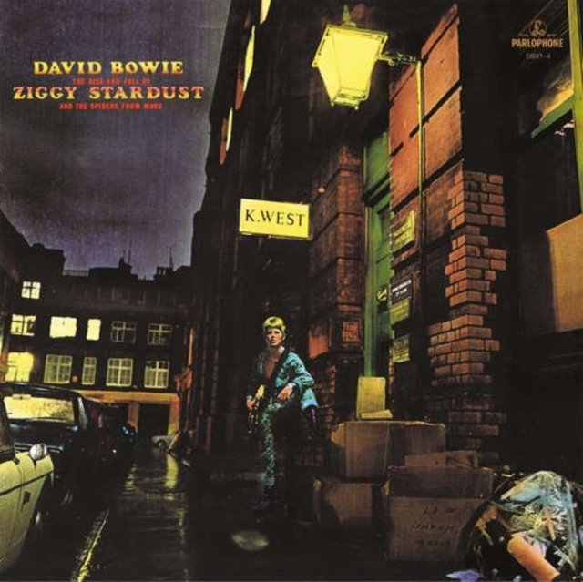 David Bowies album cover for The Rise and Fall of Ziggy Stardust.