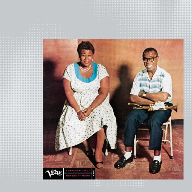 Iconic 1956 Ella and Louis jazz album cover featuring Ella Fitzgerald and Louis Armstrong.