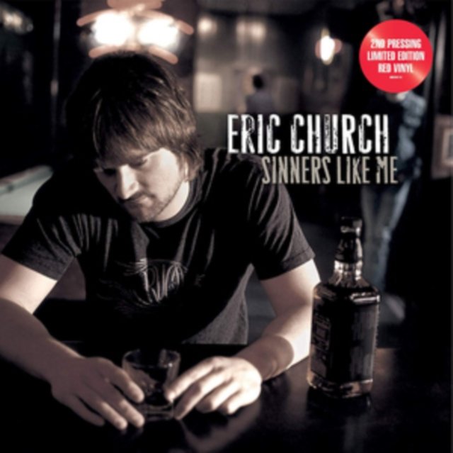 Eric Churchs Sinners Like Me album cover featuring him sitting alone at a bar.