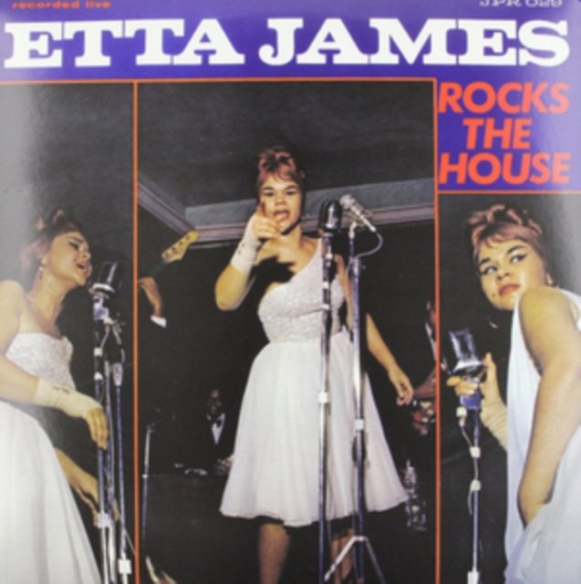 Etta James Rocks the House live album cover featuring three stage performance photos.