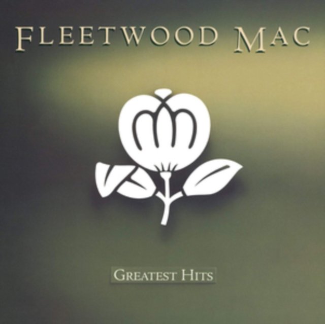 Fleetwood Mac Greatest Hits album cover featuring a stylized white botanical emblem.