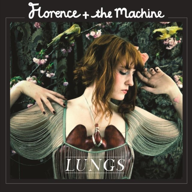 Album cover for Lungs by Florence + the Machine featuring Florence Welch.