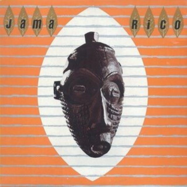 Jama Rico album cover artwork featuring a traditional carved African mask on orange.