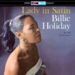 Album cover for Lady in Satin featuring a portrait of jazz singer Billie Holiday.