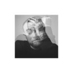 Black and white double-exposure portrait of Mac Miller on the Circles album cover.