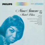 Front cover of Nina Simones Pastel Blues album featuring a monochrome blue portrait.
