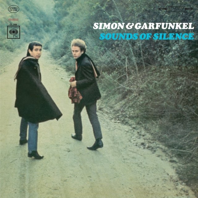 Simon & Garfunkels Sounds of Silence album cover featuring the duo on a dirt road.