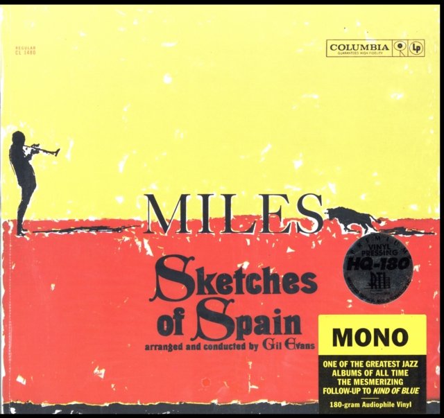 Miles Davis Sketches of Spain album cover featuring trumpet player and bull silhouettes.