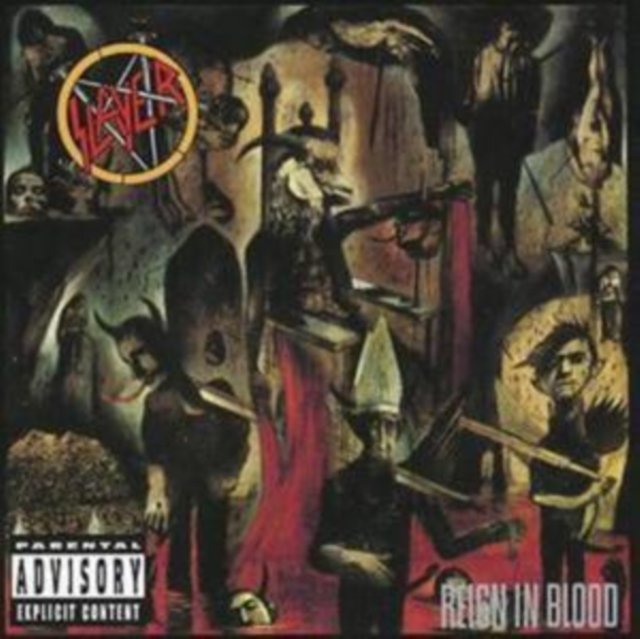 Album cover art for Slayers 1986 thrash metal album, Reign in Blood.