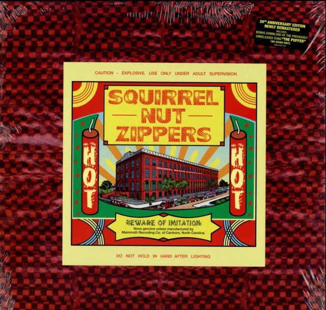 Squirrel Nut Zippers Hot album cover artwork styled like a vintage firecracker label.
