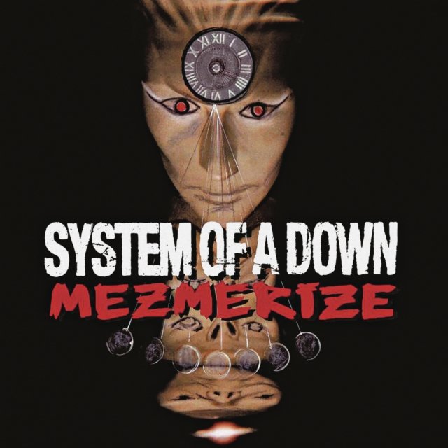 System of a Down Mezmerize album cover artwork featuring a surreal clock-faced figure.