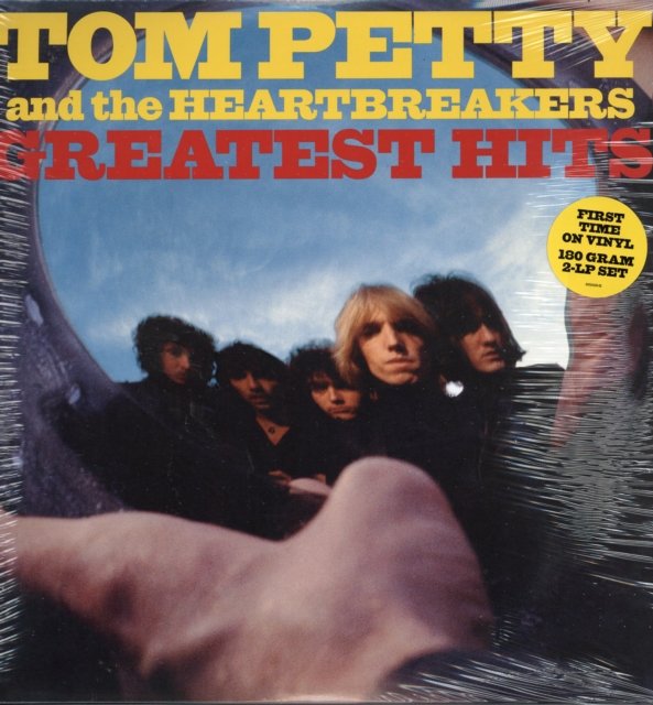 Front cover of Tom Petty and the Heartbreakers Greatest Hits vinyl album.