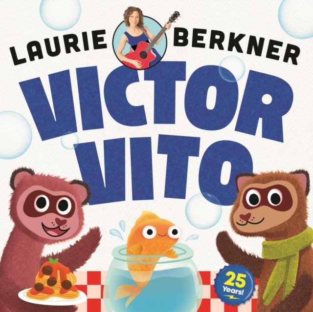 Laurie Berkners Victor Vito childrens album cover featuring illustrated ferrets and a goldfish.
