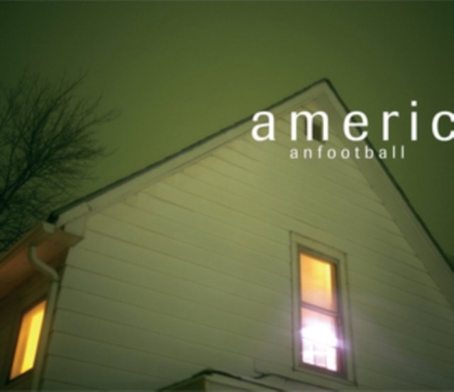American Football self-titled album cover featuring a suburban house illuminated at night.