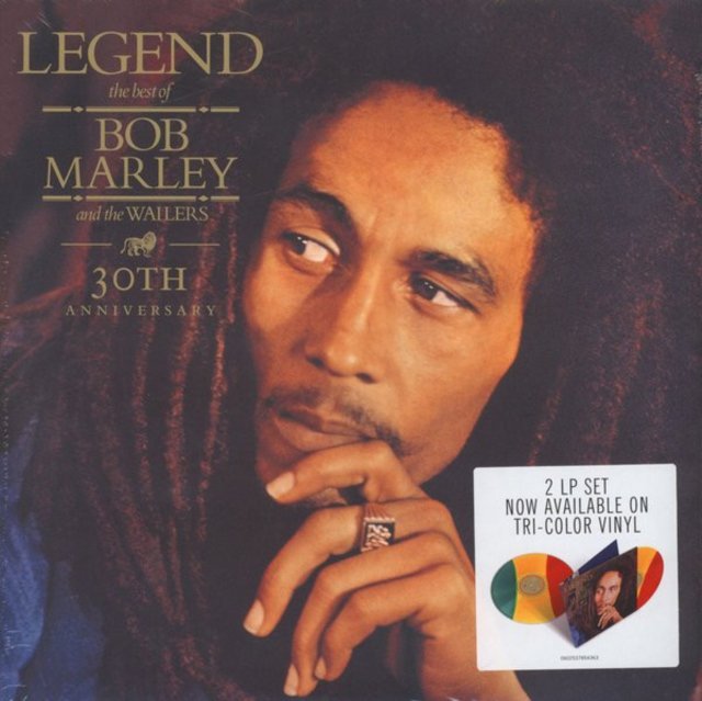 Album cover for Bob Marley and the Wailers Legend 30th Anniversary edition.