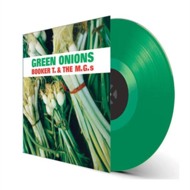 Booker T. & The M.G.s Green Onions album cover with translucent green vinyl record.