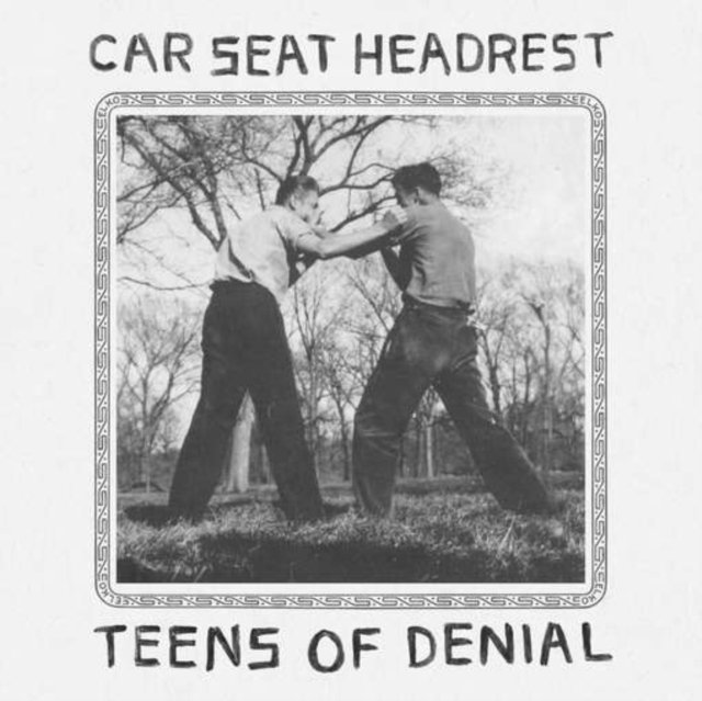 Album cover for Teens of Denial by Car Seat Headrest, featuring two men sparring.