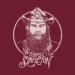 Stylized line art portrait illustration of country artist Chris Stapleton wearing a cowboy hat.
