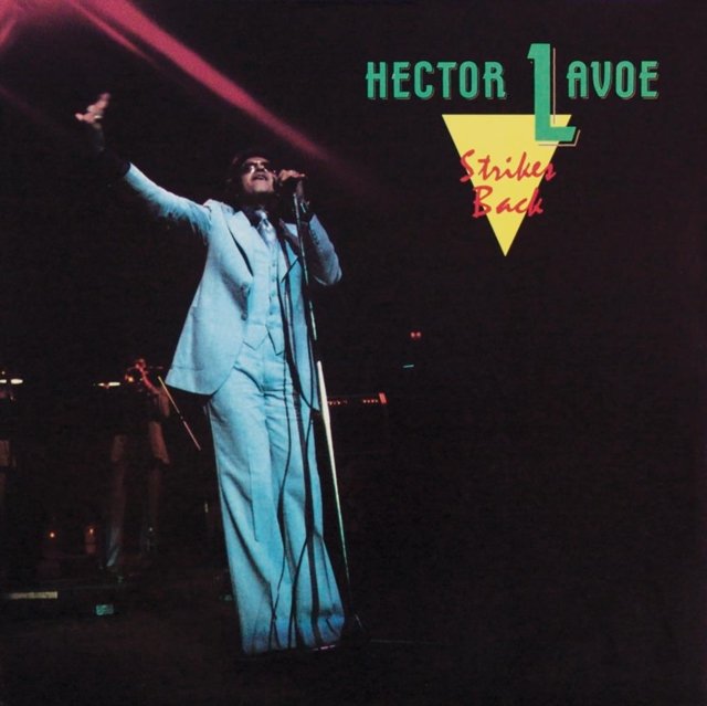 Héctor Lavoe performing on the cover of his 1987 salsa album Strikes Back.