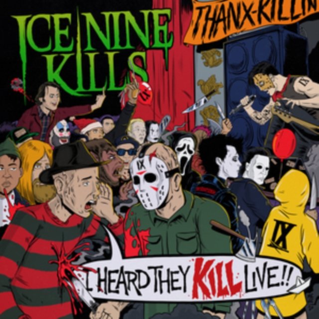 Album cover for Ice Nine Kills live album, I Heard They Kill Live!!