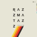 Retro album cover art for Razzmatazz by IDKHOW featuring bold typography and diagonal stripes.