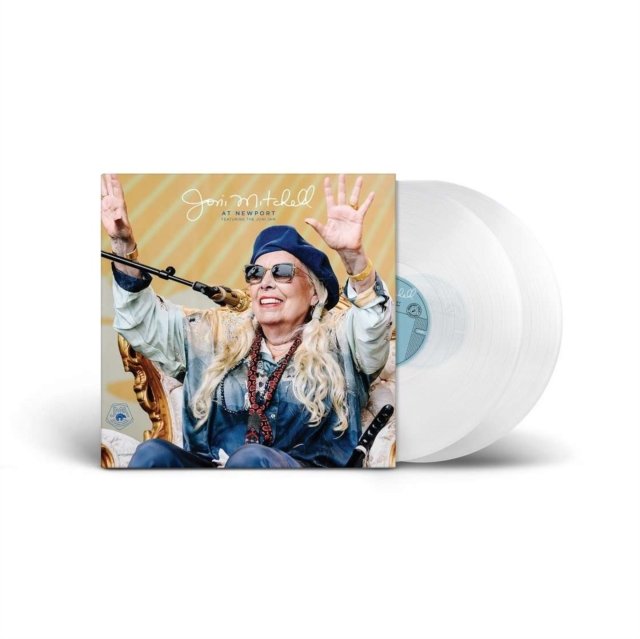 Joni Mitchell At Newport live album on translucent white double vinyl LP.