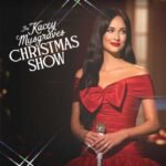 Poster for The Kacey Musgraves Christmas Show featuring Kacey Musgraves in a festive red dress.