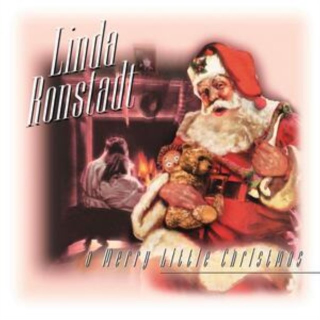 Album cover for Linda Ronstadts A Merry Little Christmas featuring Santa Claus holding toys.