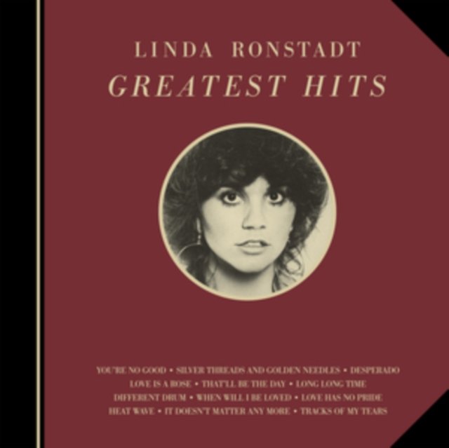 Album cover for Linda Ronstadts Greatest Hits featuring a circular vintage portrait.