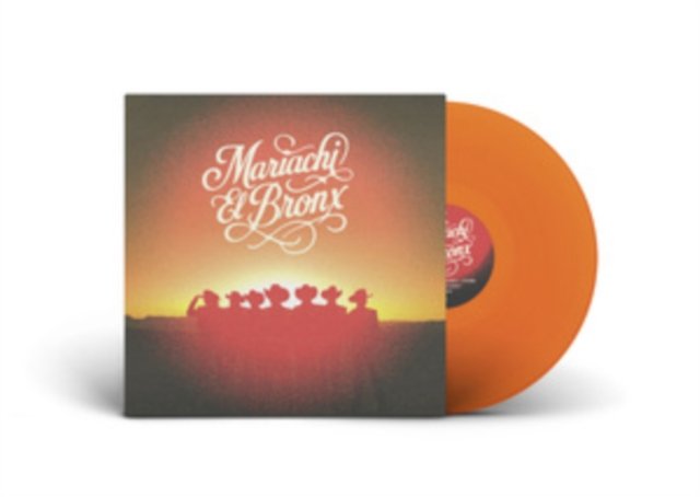 Mariachi El Bronx vinyl record album displayed with its bright orange disc.