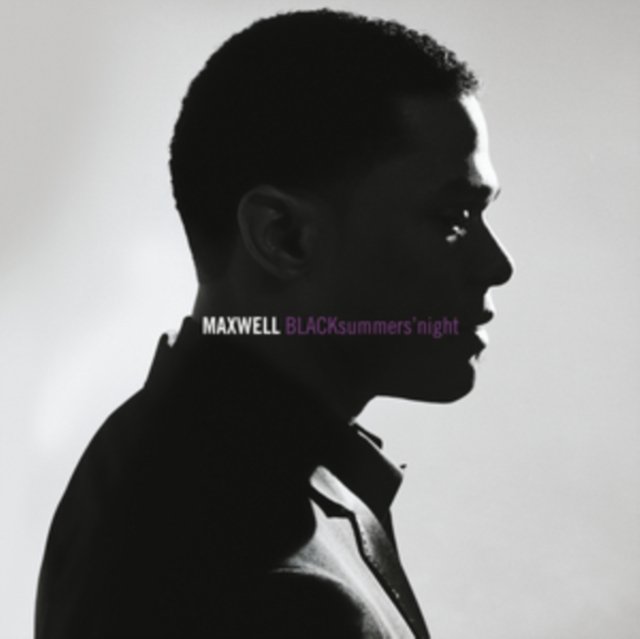 Black and white album cover for Maxwells BLACKsummersnight featuring a profile portrait.