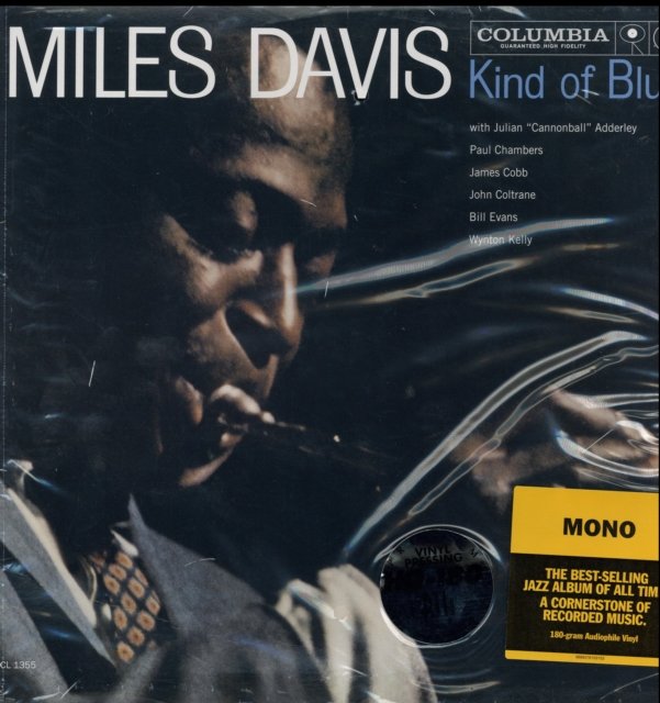 0888837610315.jpg Miles Davis Kind of Blue vinyl album cover in a protective plastic sleeve.