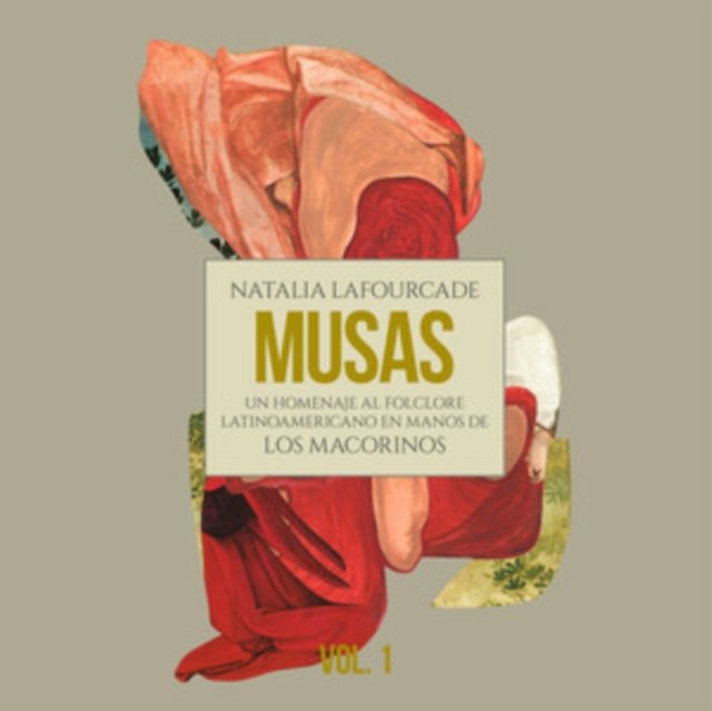 Album cover art for Musas Vol. 1 by Natalia Lafourcade featuring red fabric collage.