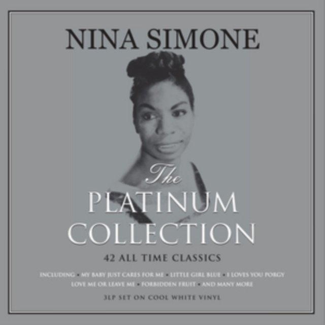 Album cover for Nina Simones vinyl album, The Platinum Collection.
