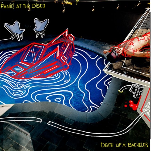 Album cover art for Panic! At The Discos Death of a Bachelor.